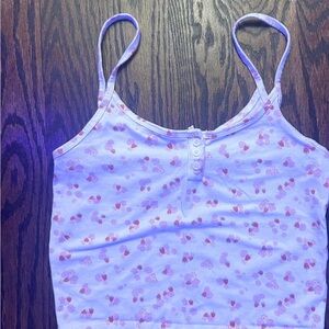White tank too with pink flowers